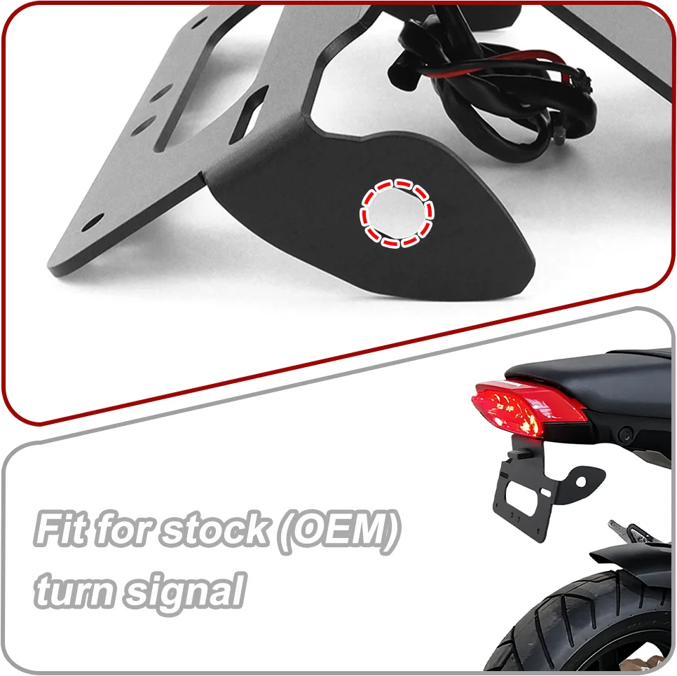 Fit For Ducati Monster 821 Stripe DARK 2015-2017 Motorcycle Rear License Plate Tail Frame Holder Bracket Fender Eliminator Kit