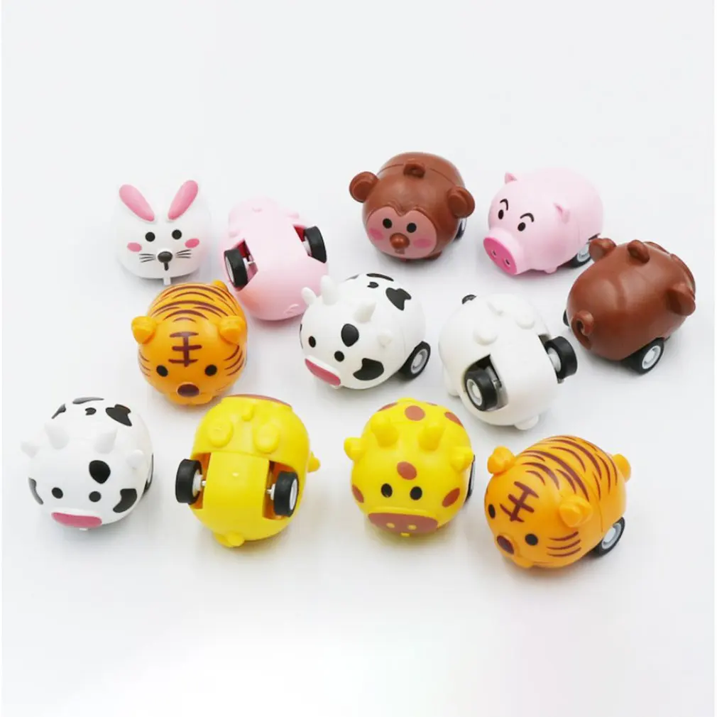 Cute Animal Mini Pull Back Car Puzzle Toy Inertial Mini Car Children Toys Parent-Child Interactive Toys Birthday Party Favor