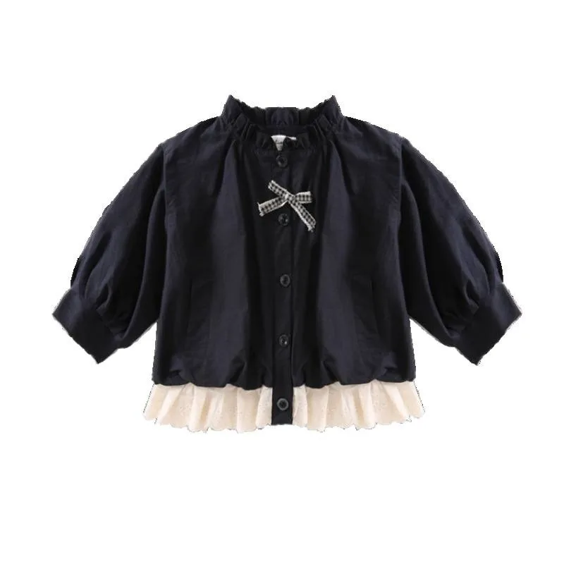 

Детская верхняя одежда для девочек, весна-осень 2026, новый стиль, модная детская одежда, милый корейский повседневный топ для малышей
