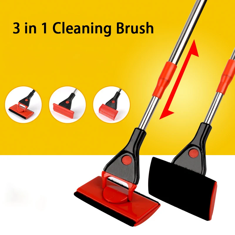 Akwarium Cleaner 3 in1 akwarium teleskopowa siatka zgarniacz do glonów szczotka akwarium szczotka do szkła akwarium czyszczenie narzędzi — zdjęcie 3