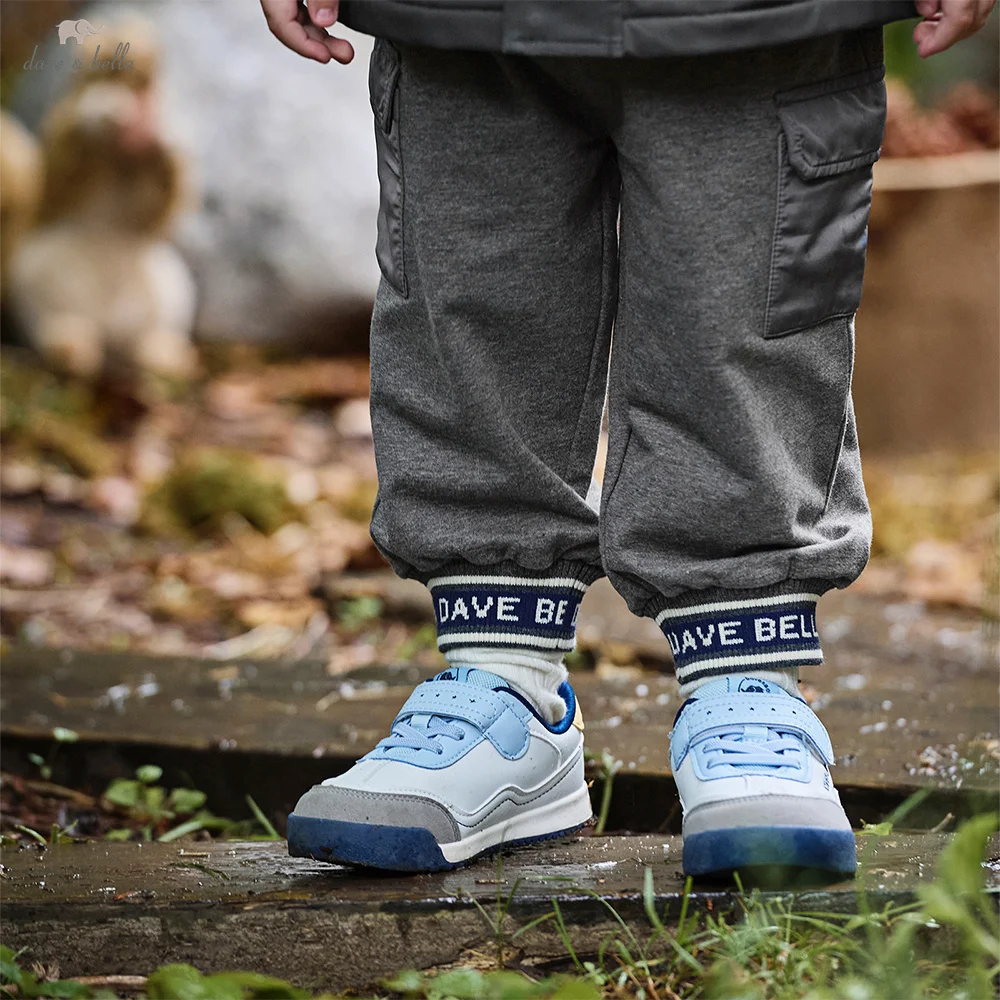 Dave Bella Children's Knitted Pants Autumn Spring Boys Cotton Knitted Pants Elastic Waist Casual Sports Trousers DB3252880