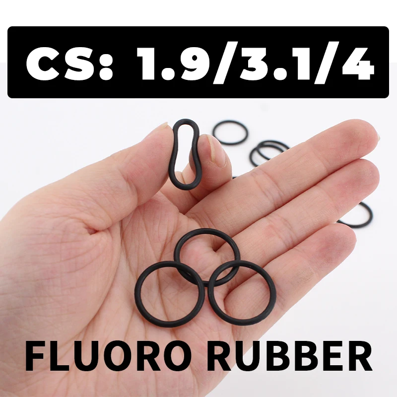 Thickness CS1.9/3.1/4mm Black FKM O-ring FPM Fluorine Rubber Sealing Gasket Rubber Washer Ring Wholesale in Specifications