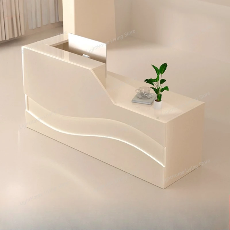 

Front Desk Beauty Salon Clothing Milk Tea Shop Checkout Page Modern Light Luxury High-end Company Counter Bar Table
