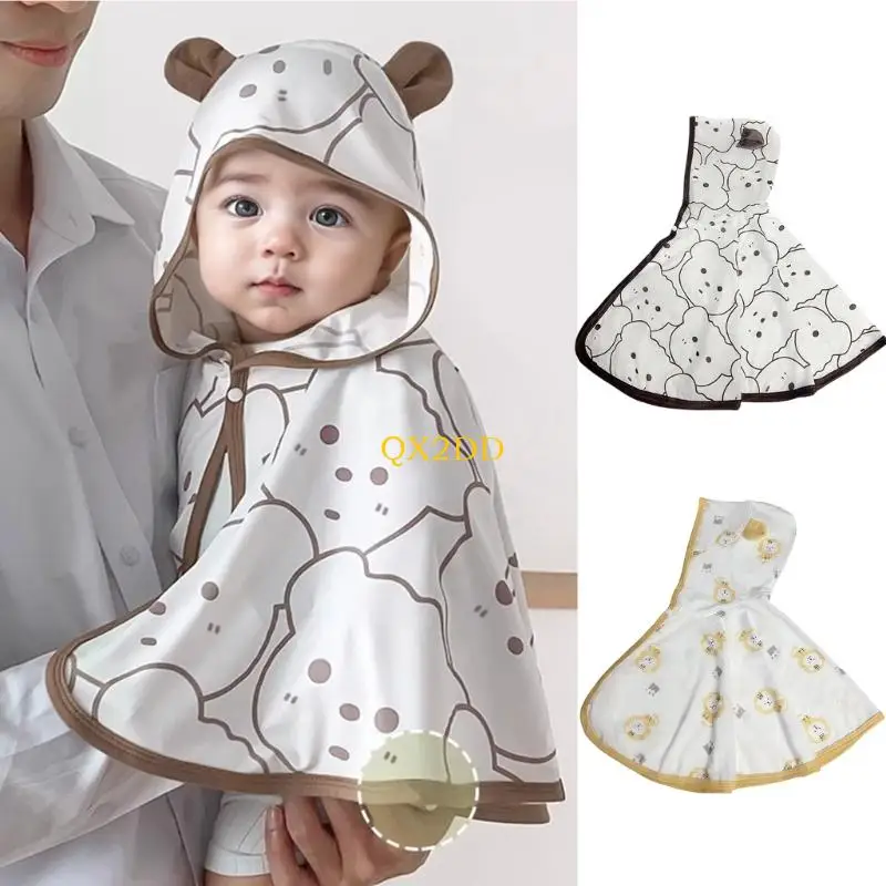 QX2D Breathable Kids Cloak Lightweight Animal Design Breathable Cape Shawl for Daily