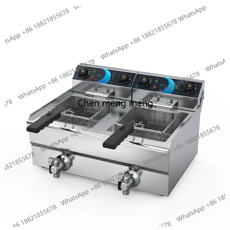 

Электрическая фритюрница с двойным резервуаром Коммерческая электрическая фритюрница Большая емкость Палочки для жареного теста Фритюрница для курицы Масло