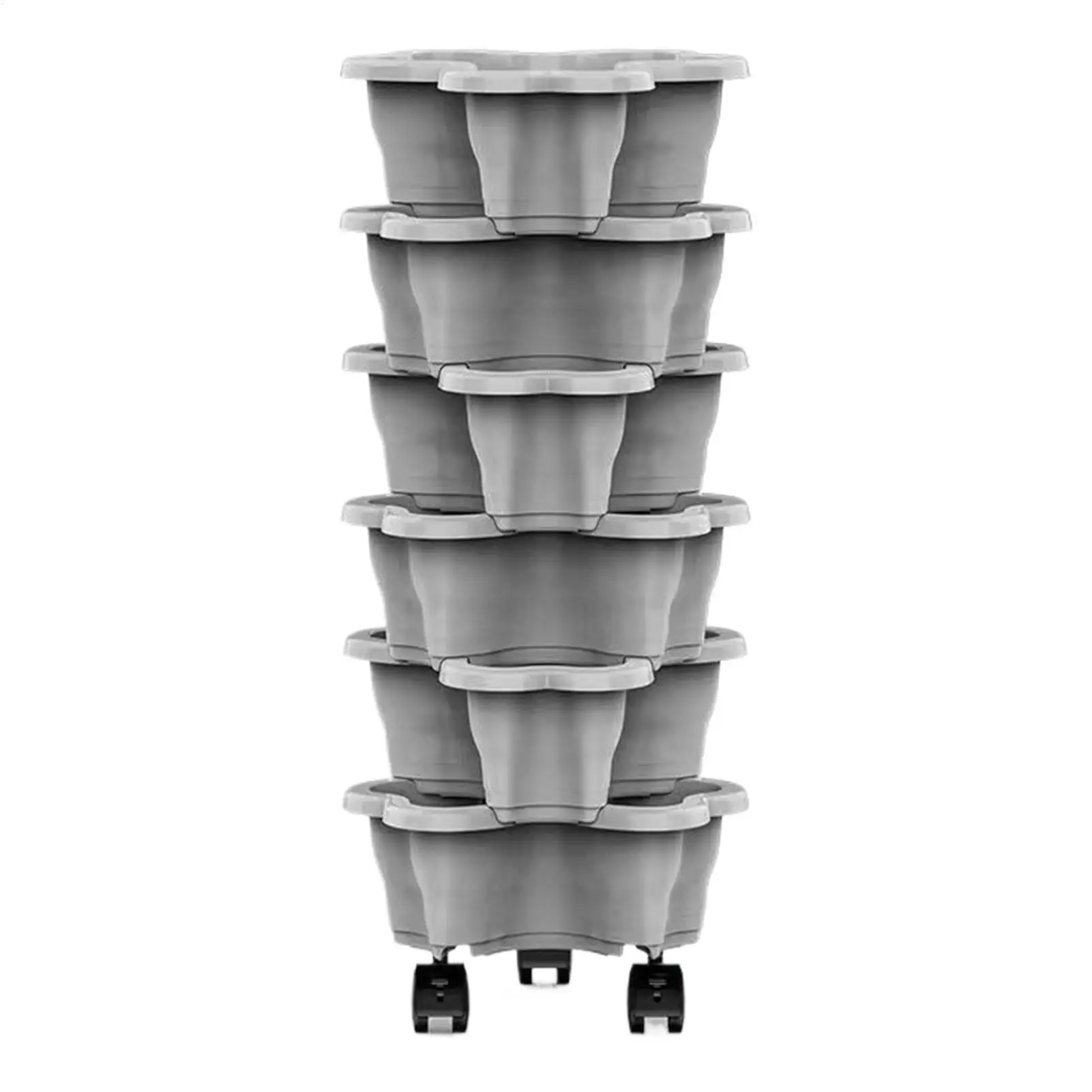 

Многоярусная подставка для растений на 6 уровней с колесами, экономящая место, для клубники, для дома, улицы, двора, патио, приподнятых грядок, для садоводства