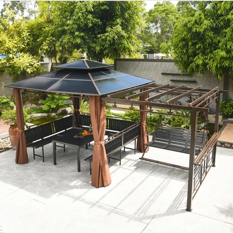 Outdoor gazebo grape rack awning villa courtyard garden leisure pavilion open-air terrace roof shade