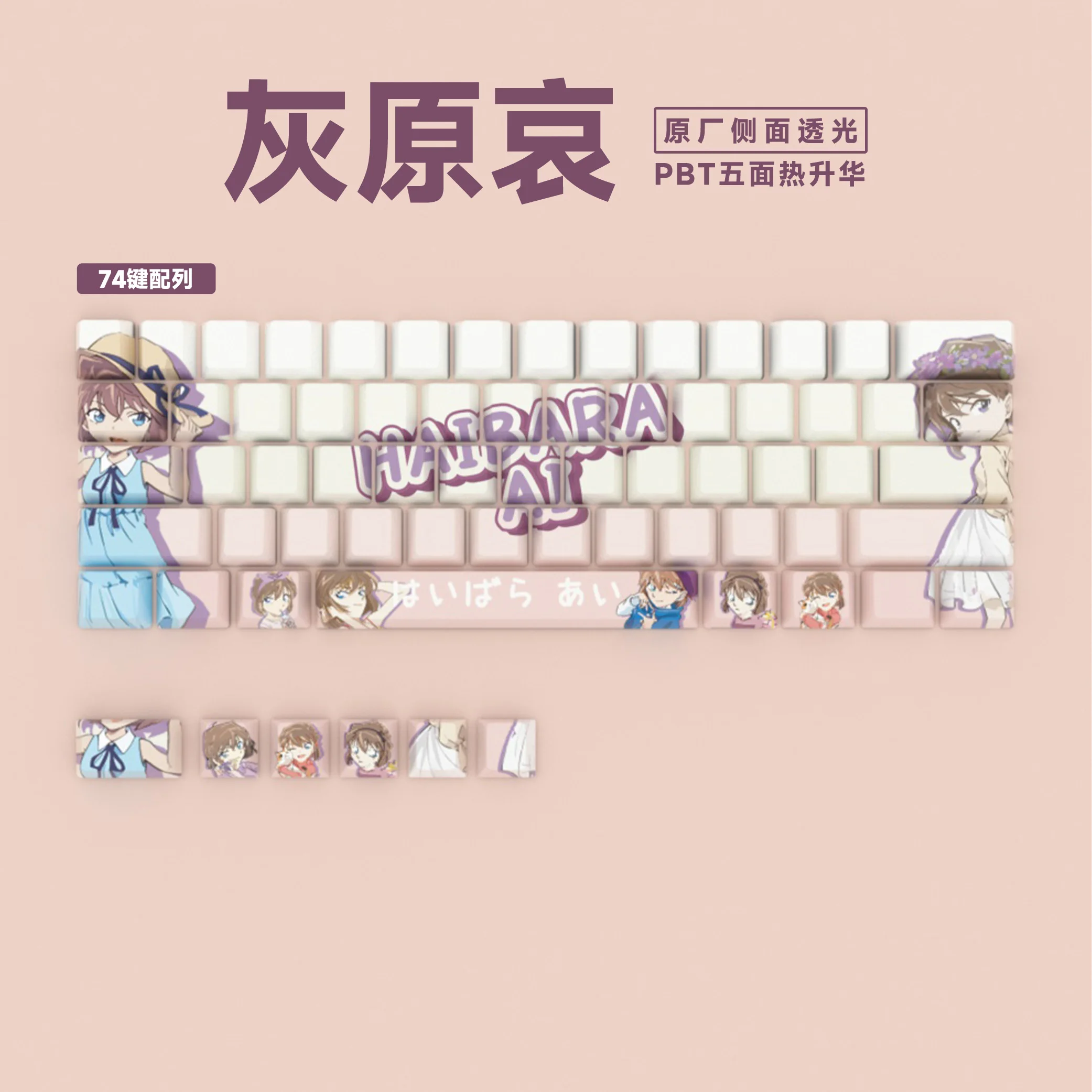 73 Keys Anita Hailey Theme Keys Japan Keycaps PBT Cherry Profile Keycap for ANSI Mechanical Keyboard Wooting 60 Atk Made Ace