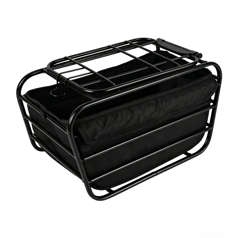 Metal Bike Rear Basket Dog Pet Carrier Bicycle Rear Seat Rack Universal Mountain Bike Grocery Storage Cargo Frame Bike Basket