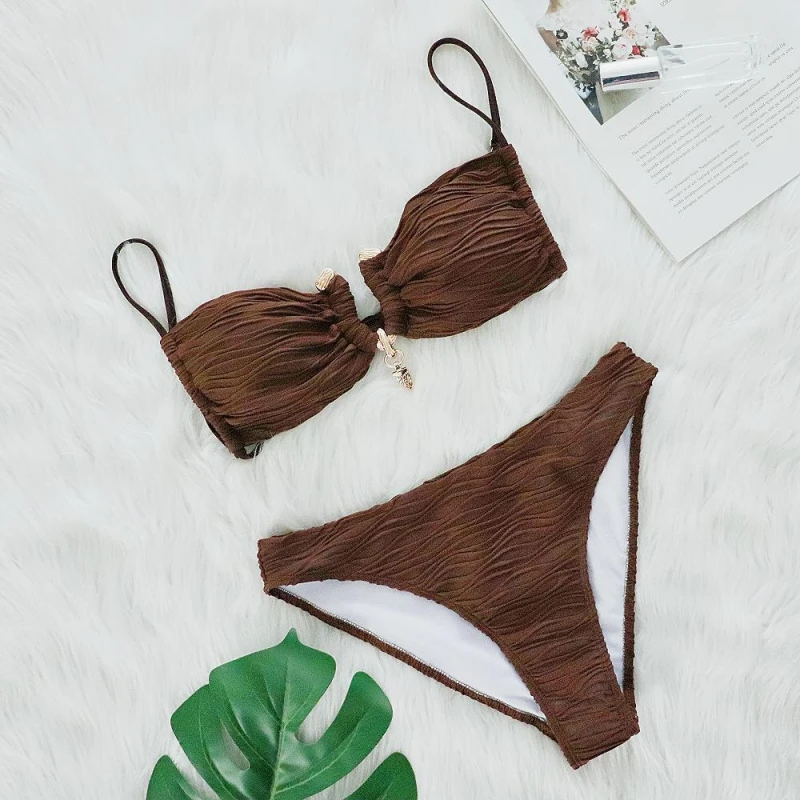 

Swimsuit Bikini Sexy Textured Fabric Women's Fashion Two-Piece Swimsuit