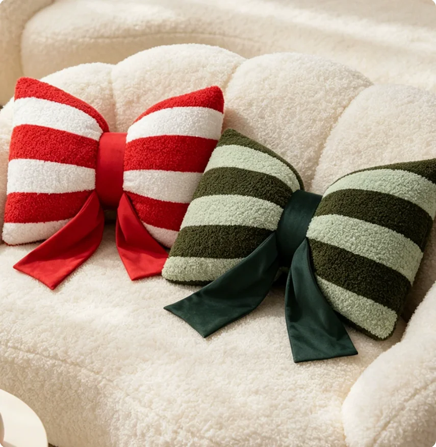 Black and White Stripe Bowknot Throw Pillow Sofa Back Cushion Office Lumbar Pillow Cute Photography Cushion