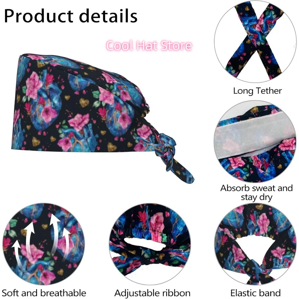 1pc Adjustable Scrub Cap with Sweatband | Lightweight 100%, Ideal for Staff, Multi-Purpose Headgear Beanie