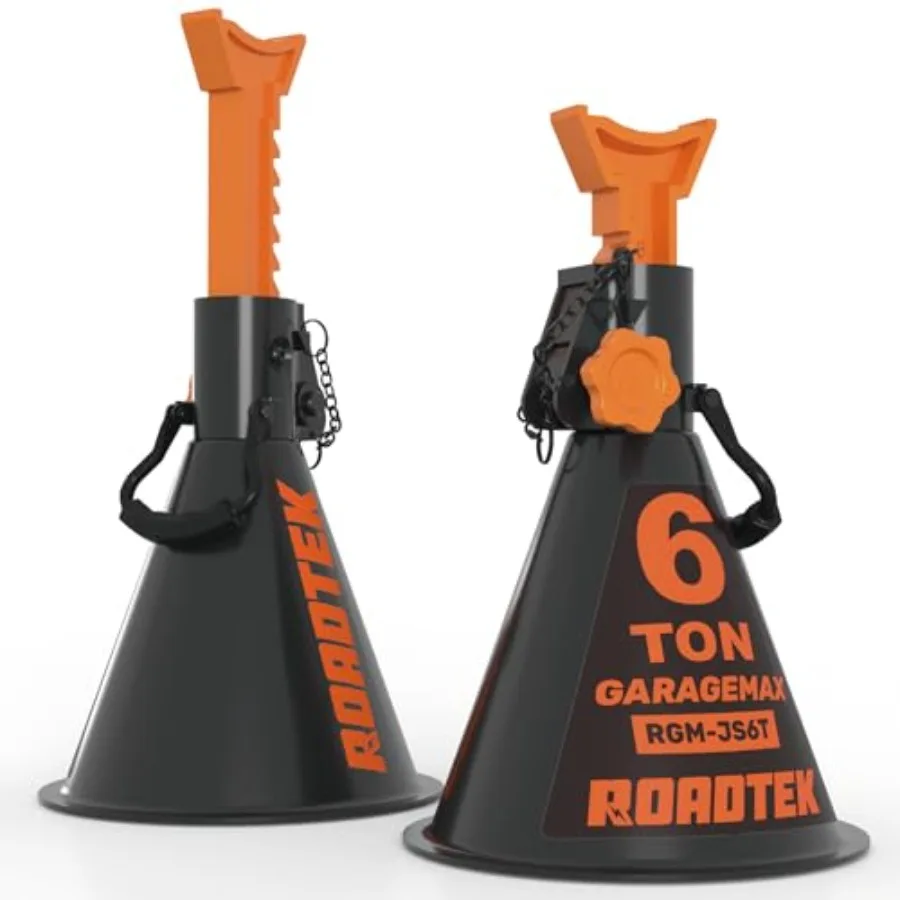 

6 Ton Heavy Duty Car Jack Stands with Integrated Steel Base and Double Locking 15-5/16 to 23-7/8 Inch Adjustable Height