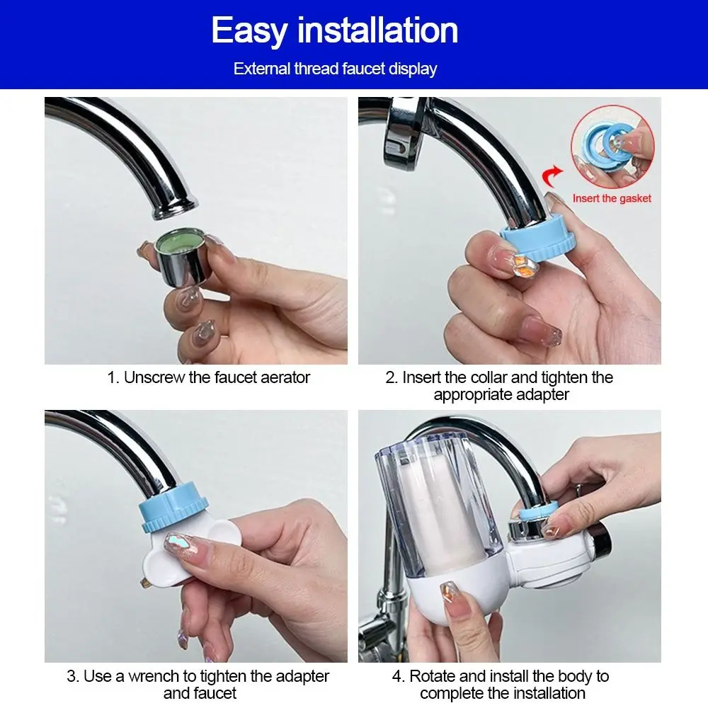 Filtr do wody montowany na kranie z 8 warstwami filtracji, wyjmowany precyzyjny oczyszczacz wody, oczyszczacz wody z możliwością mycia, filtracja fizyczna.