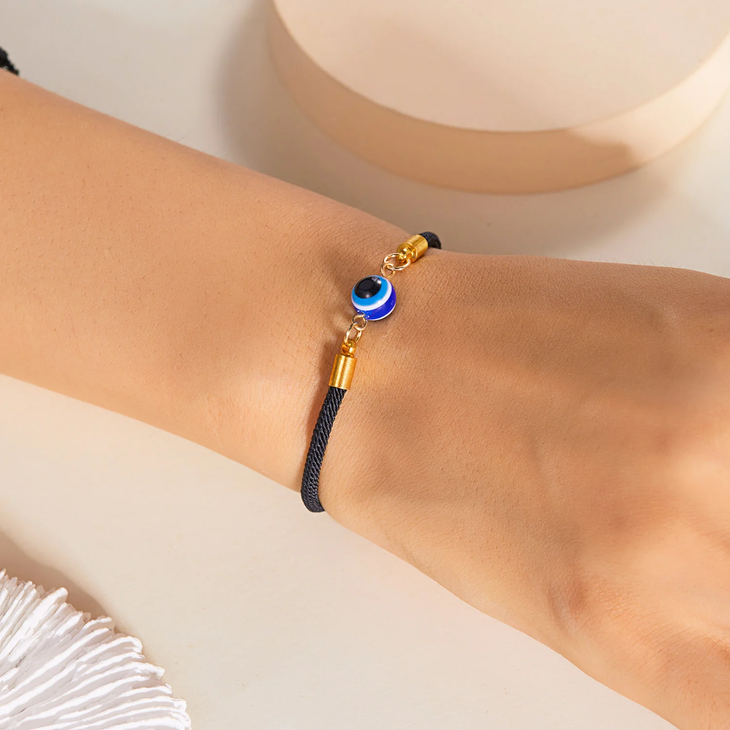 Einfaches türkisches blaues Evil Eye 7-Knoten-geflochtenes Armband für Damen und Herren, glückliches rotes Seil, handgefertigtes Armband, Ästhetik, Party-Schmuck – Detail 8