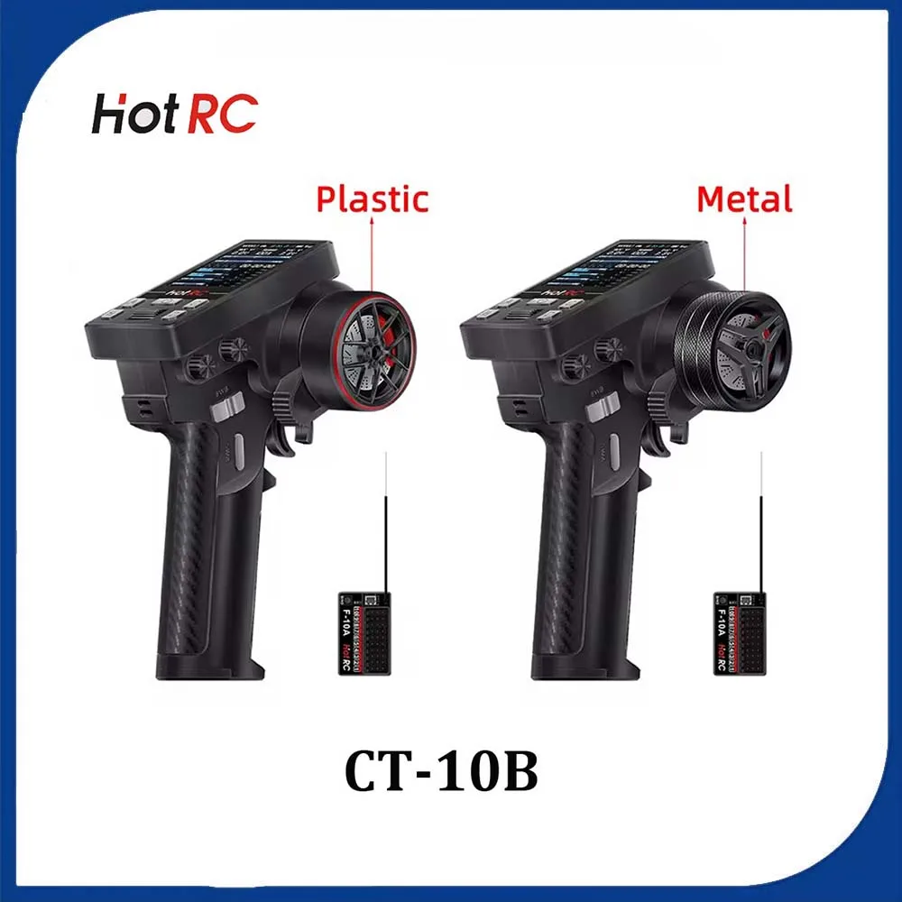

HotRC CT-10B 10 Channel Color Screen Remote Control 2.4G 10CH Receiver Replacement for RC Car Ship Tank Long Range Control