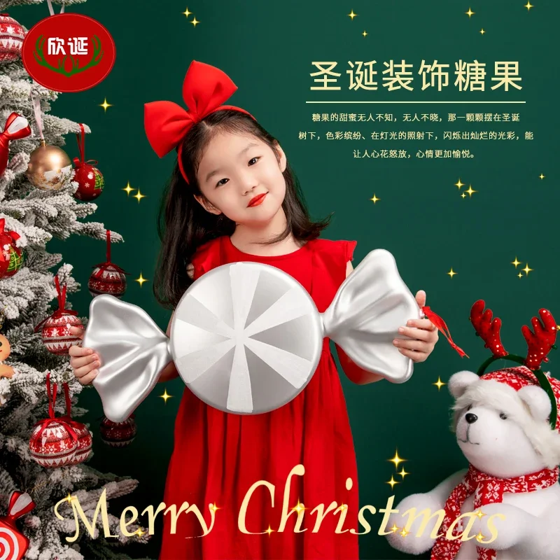 

Christmas decoration PVC painted simulation big candy pendant shopping mall shooting stage scene decoration props