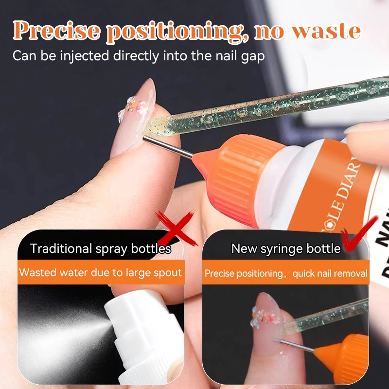 NICOLE DIARY-desbobina de uñas para quitar puntas de uñas postizas, herramientas para quitar diamantes de imitación, accesorios de manicura, líquido para disolver, 12ml