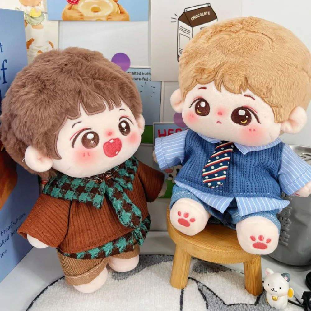 

1 set Sweater Vest 20cm Cotton Doll Clothes School Uniform Denim Shorts Cotton Doll's Clothes Outfit Fashion Plush Doll Clothes
