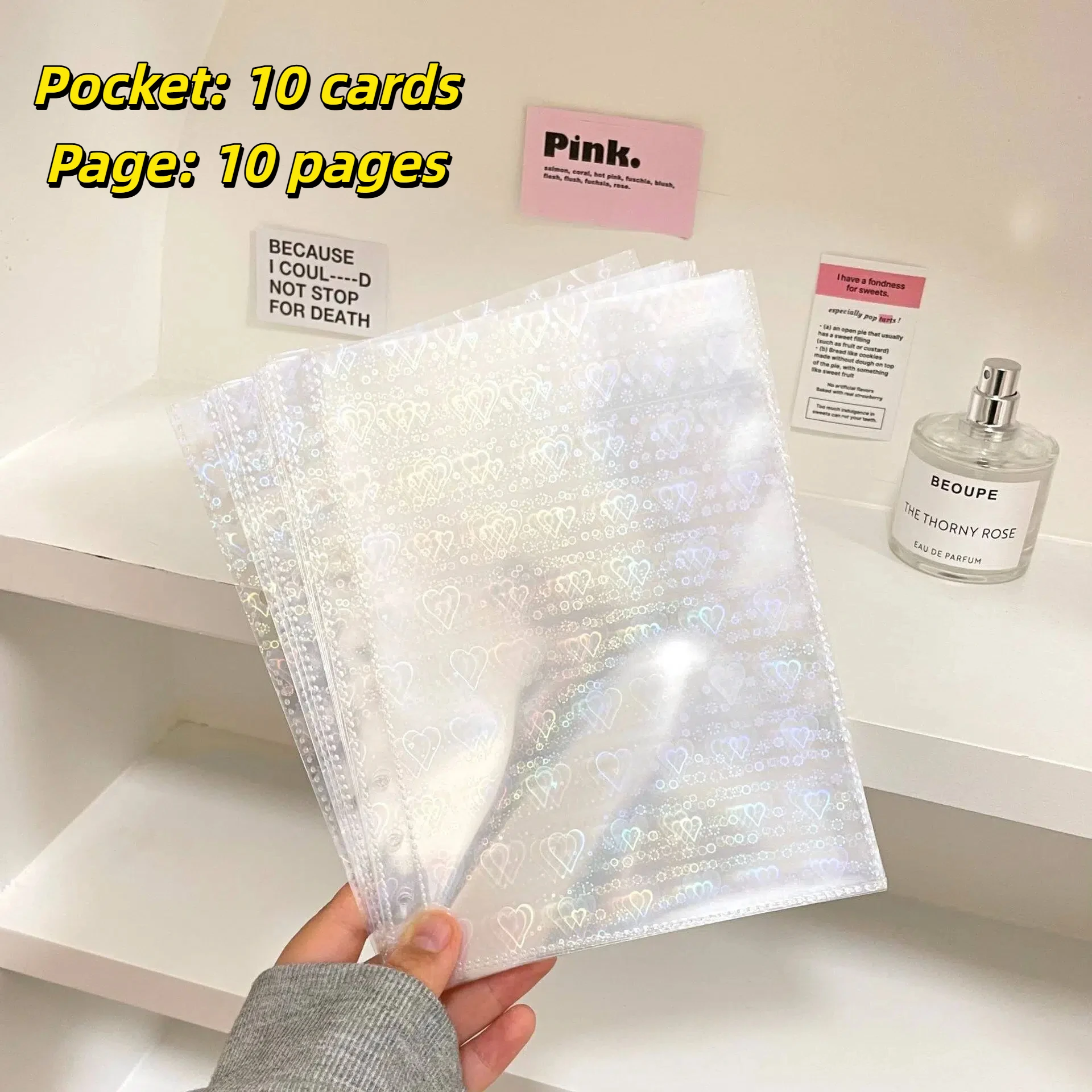 10 Stück ultraklare K-Pop-Kartenhüllen, Binder, Fotokarten, Fotoalbum, Innenseite für Postkarten, Filme, Spielkarten, Fotokartenschutz