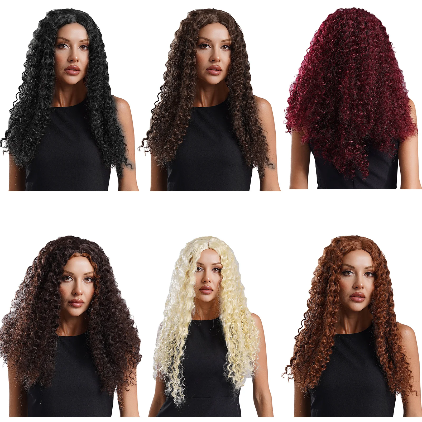 

Women's Long Small Curly Wigs Frizzled Afro Wigs For HipPop Rock Music Carnival Theme Roleplay Party Fancy Dressup Accessories.