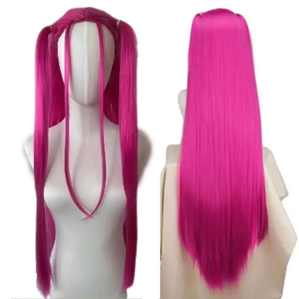 Für RUMI Kostüm Cosplay Perücke, lange lila Zopfperücken für Frauen Männer, Sänger Haar Halloween Cosplay Requisiten