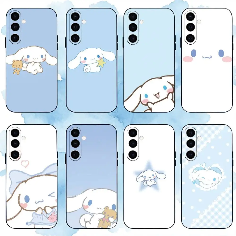 Cute Cartoon Y-Cinnamoroll-s Phone Case Black Silicone Soft For Samsung Galaxy A73,A72,A71,A70,A53,A52,A51