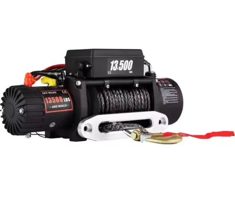 

12V Electric Winch 13500lbs with 24M Synthetic Rope and Wireless Remote Control for Off-Road Recovery and Heavy-Duty Use