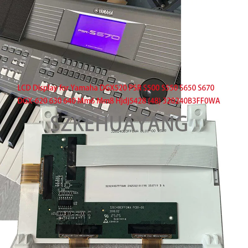 LCD Display for Yamaha DGX520 PSR S500 S550 S650 S670 DGX-620 630 640 Mm6 Mm8 Hjdj5428 (48) 320240B3FF0WA