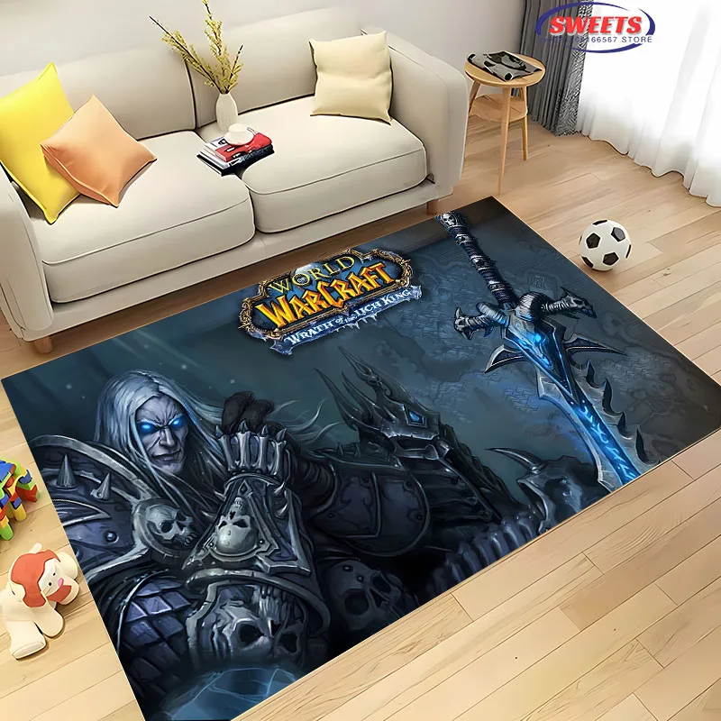 3D Printing World of Warcraft Logo Carpet, Living Room Bedroom Children's Room Sofa Durable Mat,Doormat Floor Anti-slip Rug,Gift