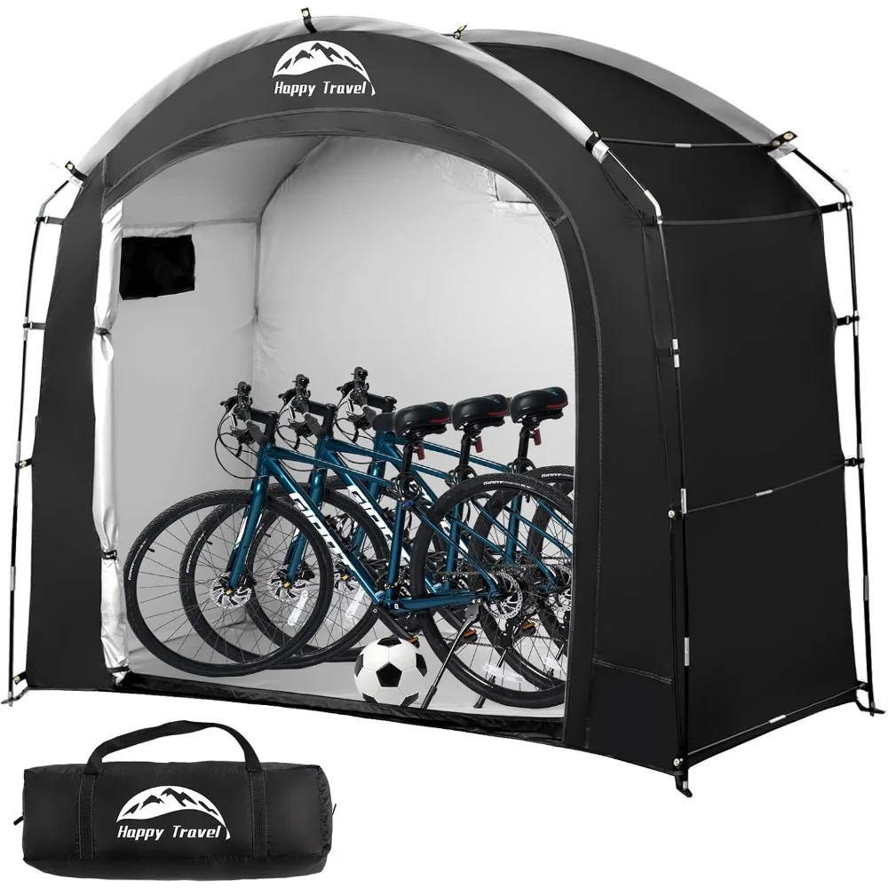 

Waterproof Portable Bike Storage Tent with Additional Top Storage for Multiple Bicycles