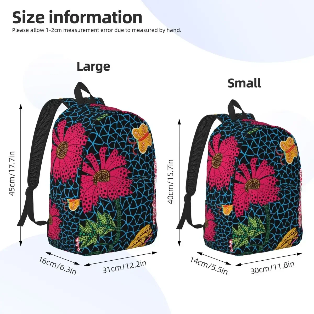 Yayoi Kusama Flowers Canvas Backpack for Women Men College School For Trip