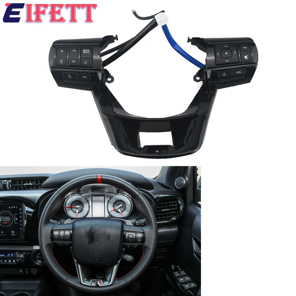 Multifunctional Steering Wheel Button For Toyota Hilux Revo Rocco Fortuner 2015 2016 2017 2018 2019 2020 Audio Control Button