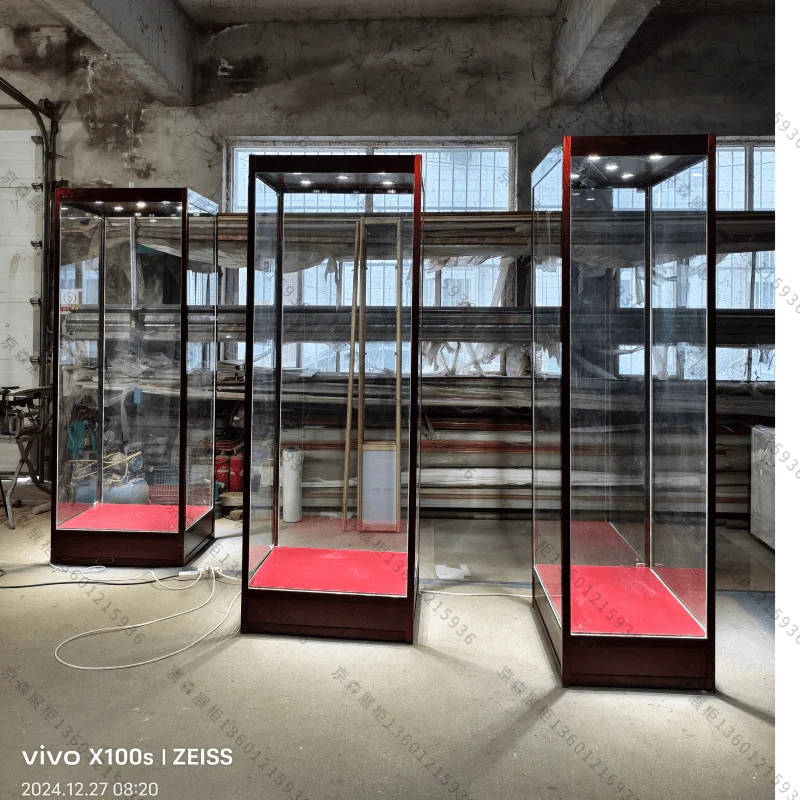 Modelo de roupas armário de exibição vestido de casamento janela de vidro roupas étnicas armário de exposição transparente estátua cabine de exposição