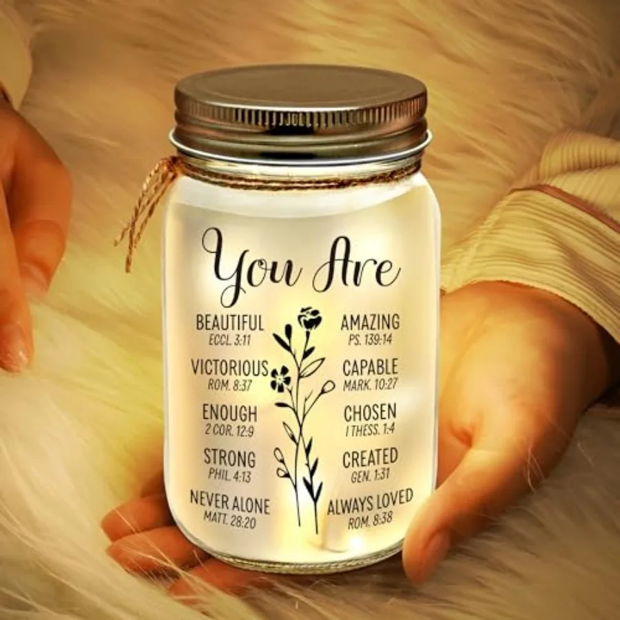 Mason Jar Night Light - Home Decoration Lights, Birthday and Mother's Day Gift for Her