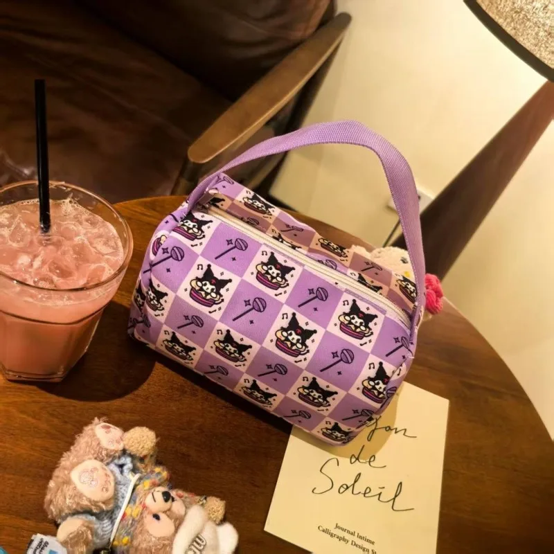 

Kuromi Anime Kawaii Sanrio Girls Storage Bag Cute Cartoon Ins Large Capacity Portable Travel Storage Makeup Bag Gifts for Kids