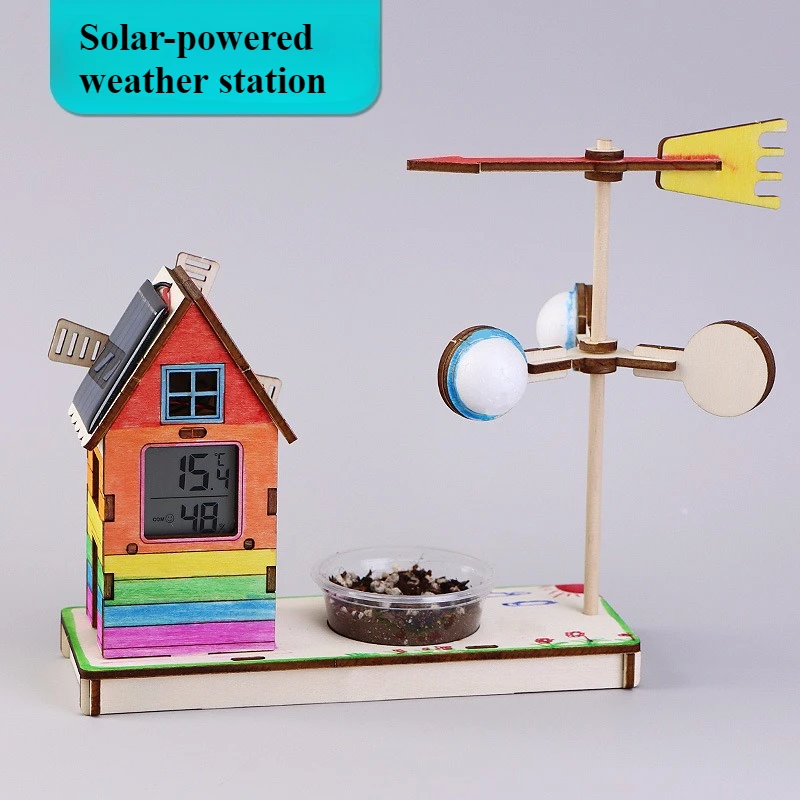 brinquedos-diy-de-ciencia-e-educacao-para-criancas-com-energia-solar-modelos-montados-a-mao-de-estacoes-meteorologicas-presentes-diy