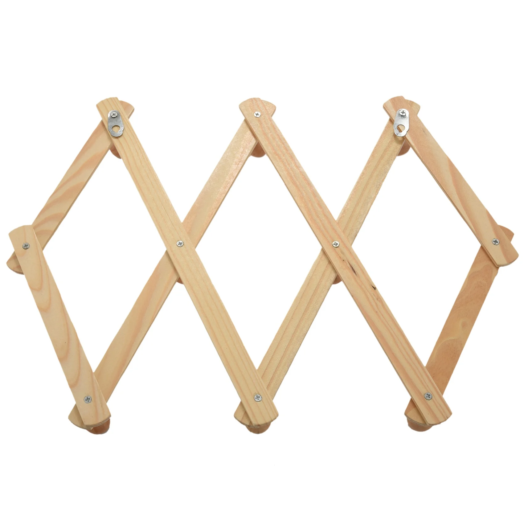 ABJN-Accordion Wall Hanger 10 Hooks Pack Of 2 Natural Wood Wall Mounted Expandable Accordion Peg Coat Rack Hanger 2 Pack