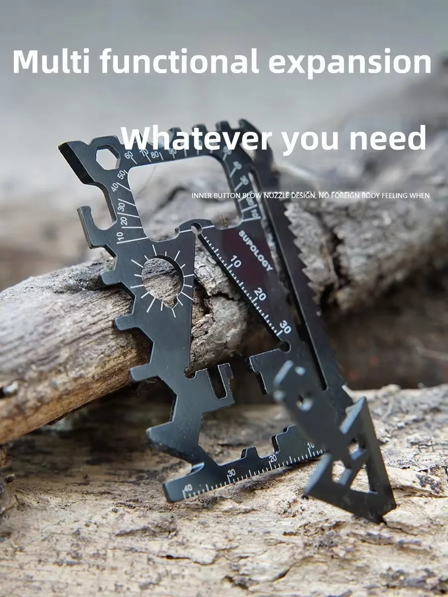 18 in 1 Outdoor Portable Card Knife Wildlife Survival Equipment Lifesaving Card Multi purpose and Multi functional Tool