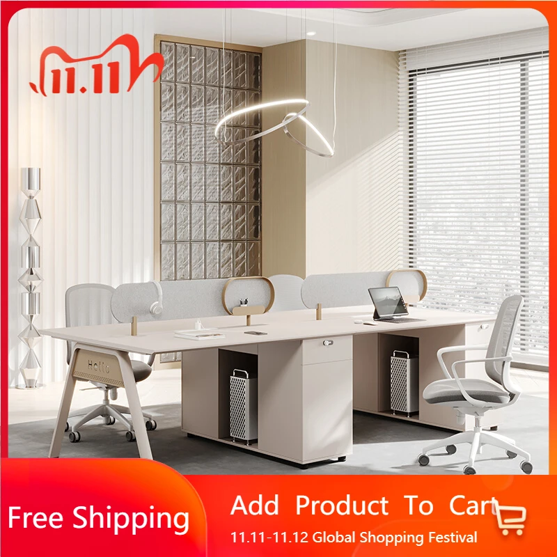 

Organizer Standing Office Desk Executive Crafting Conference Reception Office Desk Gaming Shelves Metal Escritorio Furniture