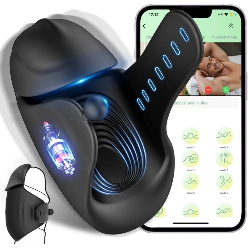 

Adjustable Hands Free Male Masturbator Penis Vibrator Trainer Stimulator, 3 in 1 Vibrating App Controlled Adult Sex Toy