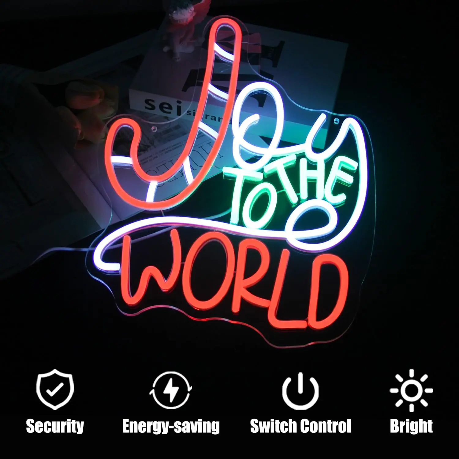 Joy To The World Neon Led Sign Christmas Jesus Neon Lights Xmas Wall USB Lamp Room Decoration For Bedroom Party Home Bedroom Bar