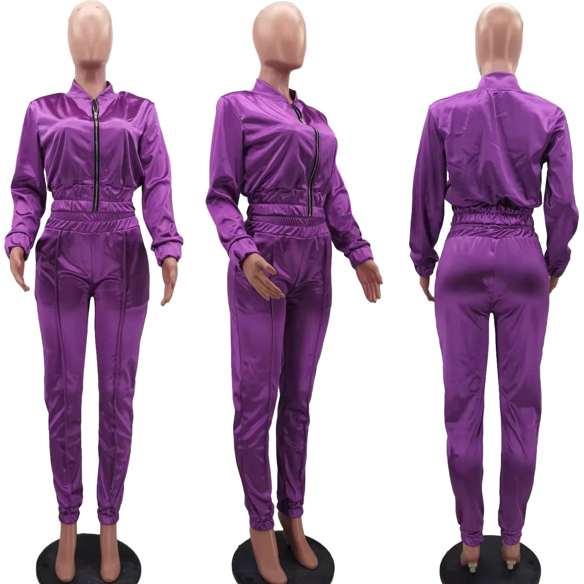 Autumn Fashion Women's Suit Casual Blazer And Loose Broad Trousers Sportswear Lady's Fitness Wear Two-Piece Set