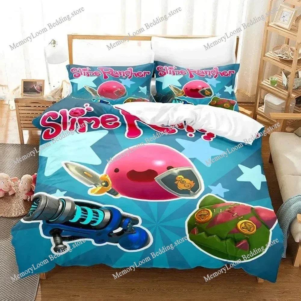 Slime Rancher 2 Bedding Set Single Twin Full Queen King Size Bed Set Aldult Boys Bedroom Duvetcover Sets 3D Anime Bed Sheet Set