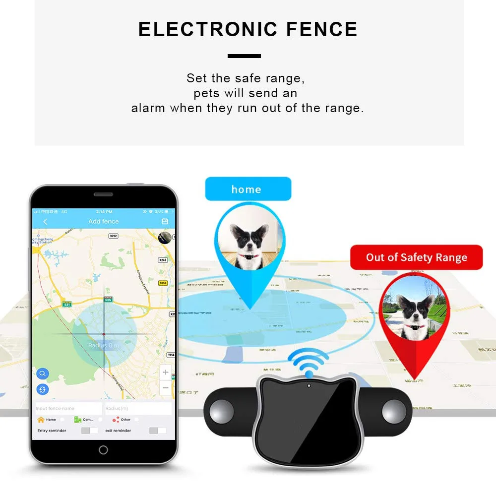 GT011 Waterproof GPS Tracker Locator GSM GPRS Tracker for Pets Cats Dogs Tracking