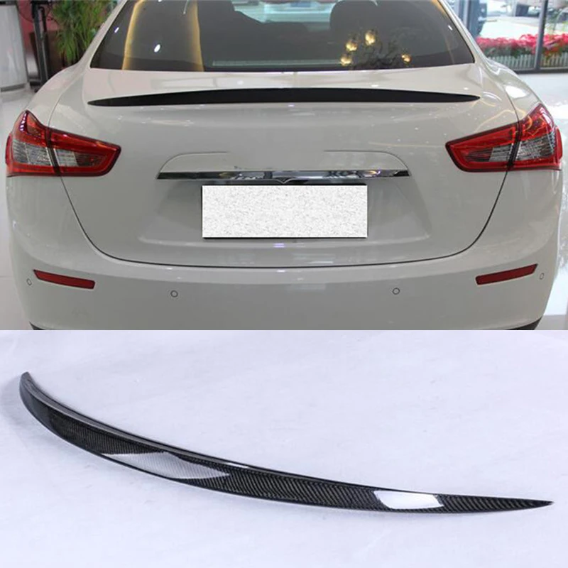 CEYUSOT For Real Carbon Fiber Spoiler Wing Ghibli 3.0t Car Trunk Rear Tail Fin Maserati Ghibli Wald Spoiler Accessories 2014-20