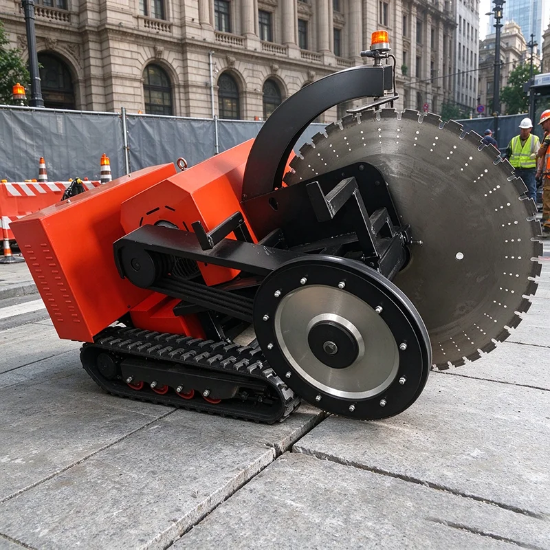 2‑in‑1 Mobile Track‑Mounted Crawler Electric Diamond Wire Saw Road Cutter for Construction Demolition Work