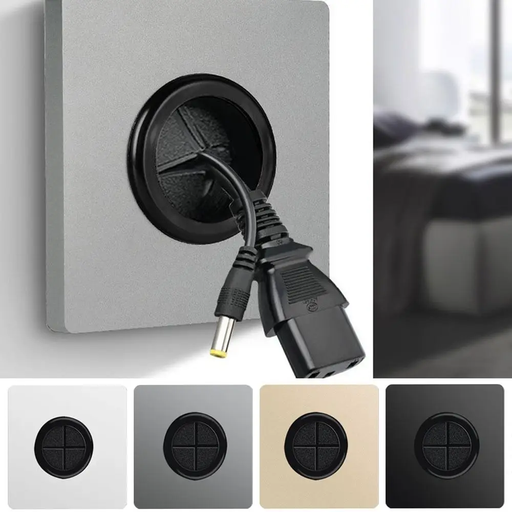 1Pcs Wiring Accessories With Rubber Pad With Outlet Hole 86Type Cable Cover Decorative Cover Wall Blank Panel Cable Socket Panel