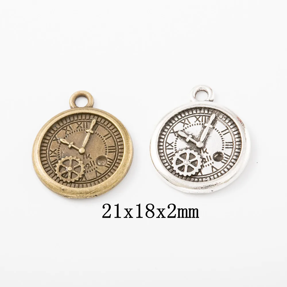 30pieces（clocks and watches）vintage zinc alloy charm metal pendant DIY jewelry discovery making accessories1652