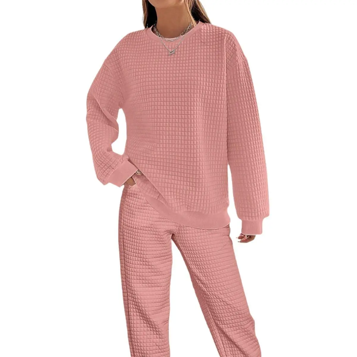 Conjunto Casual de Manga Larga con Estilo Patchwork, Ropa de Mujer a la Moda, Primavera-Otoño, Nuevo Estilo Gótico, Material ...